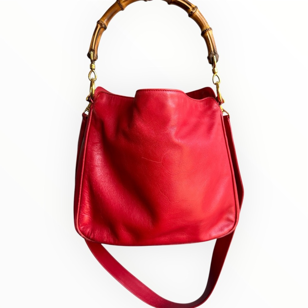 Vintage Gucci Red Bamboo 2-way